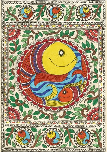 Madhubani Fish - Original painting